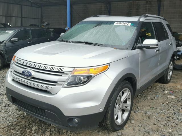 1FM5K8F82FGC33420 - 2015 FORD EXPLORER L SILVER photo 2