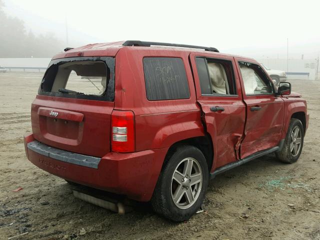 1J8FT28W78D682961 - 2008 JEEP PATRIOT SP RED photo 4