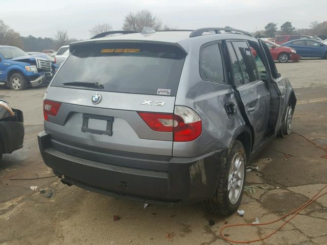 WBXPA73474WC37872 - 2004 BMW X3 2.5I GRAY photo 4