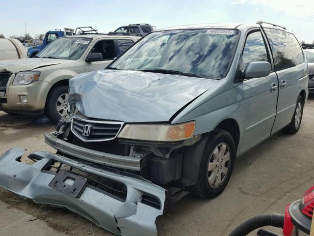 5FNRL18963B055677 - 2003 HONDA ODYSSEY EX BLUE photo 2