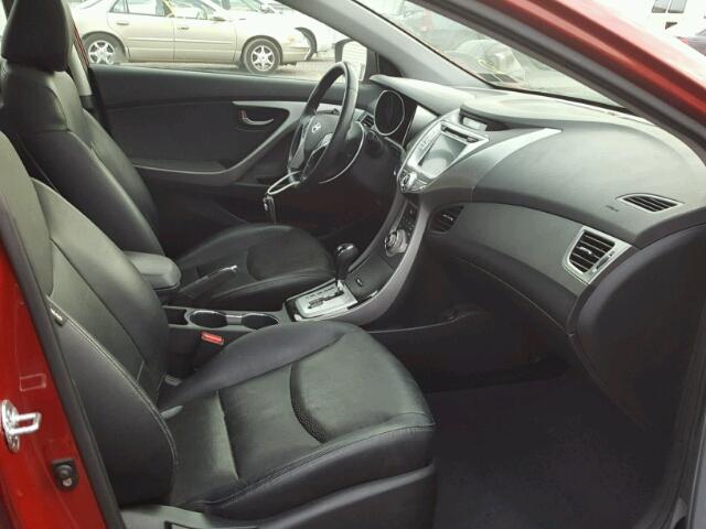 KMHDH4AEXCU319264 - 2012 HYUNDAI ELANTRA GL RED photo 5