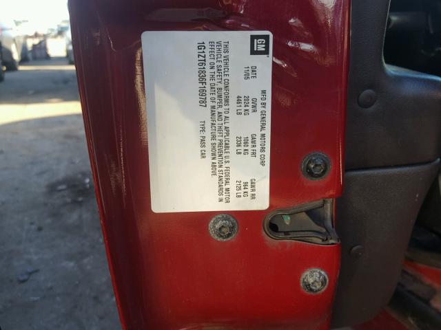 1G1ZT61836F169787 - 2006 CHEVROLET MALIBU MAX RED photo 10