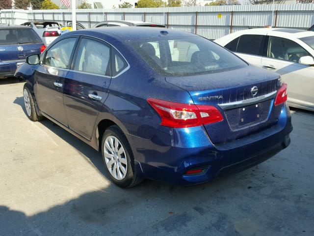 3N1AB7APXHL710950 - 2017 NISSAN SENTRA S BLUE photo 3