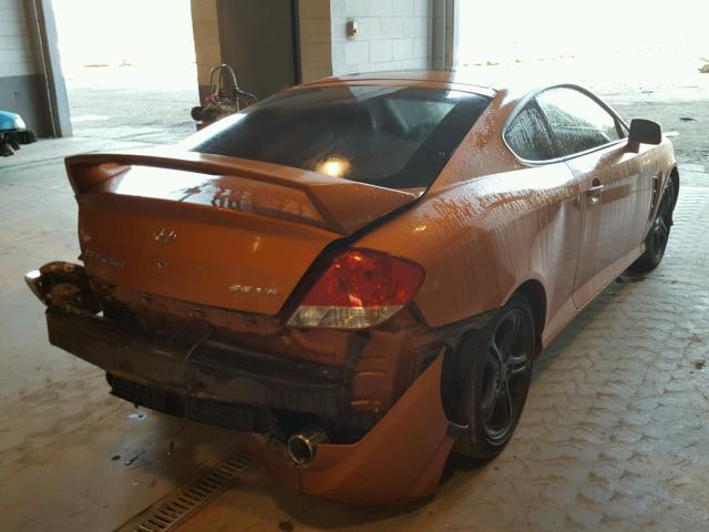 KMHHN65F06U199441 - 2006 HYUNDAI TIBURON GT ORANGE photo 4