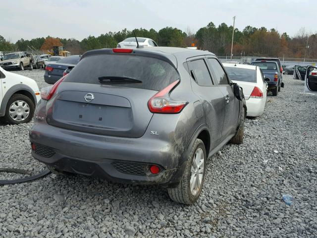 JN8AF5MR9FT504681 - 2015 NISSAN JUKE S GRAY photo 4