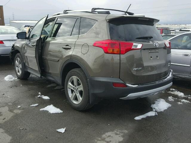 JTMRFREV3FD138860 - 2015 TOYOTA RAV4 XLE GRAY photo 3