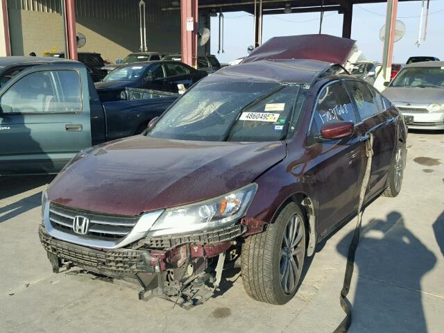 1HGCR2F59DA083723 - 2013 HONDA ACCORD SPO BURGUNDY photo 2