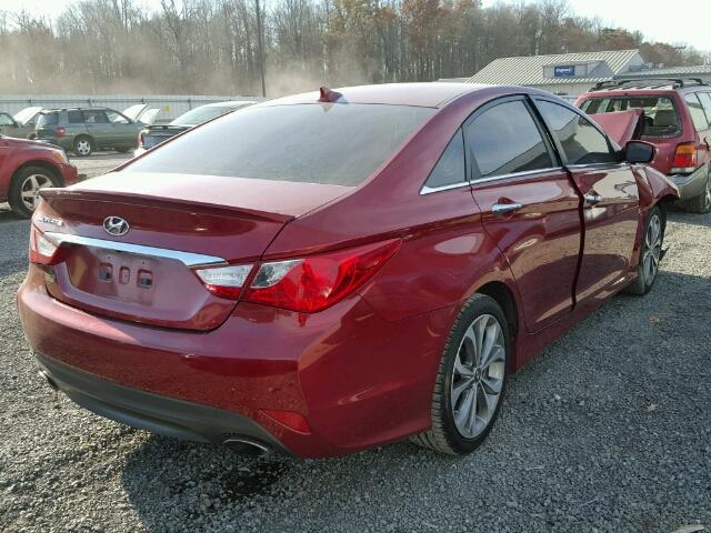 5NPEC4AC2EH928867 - 2014 HYUNDAI SONATA SE RED photo 4