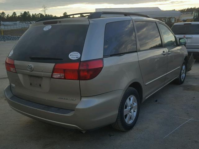 5TDZA22C24S101177 - 2004 TOYOTA SIENNA XLE GOLD photo 4