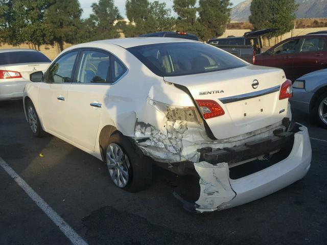 3N1AB7AP0EL648938 - 2014 NISSAN SENTRA S WHITE photo 3