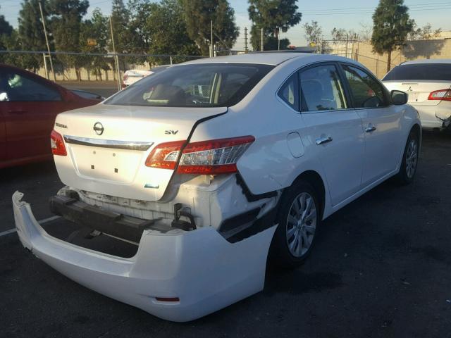 3N1AB7AP0EL648938 - 2014 NISSAN SENTRA S WHITE photo 4