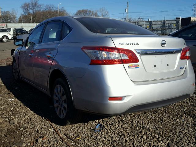 3N1AB7AP3EY234216 - 2014 NISSAN SENTRA S SILVER photo 3