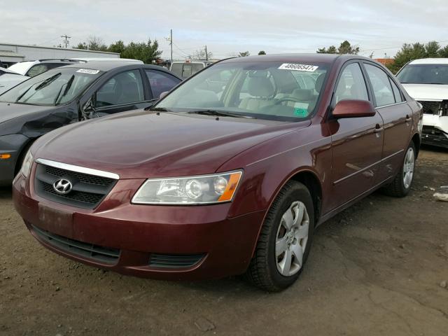 5NPET46C78H329752 - 2008 HYUNDAI SONATA GLS RED photo 2