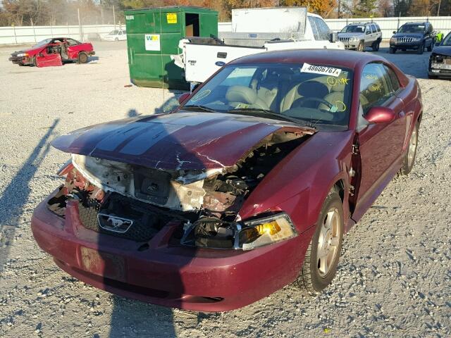 1FAFP40464F105974 - 2004 FORD MUSTANG RED photo 2