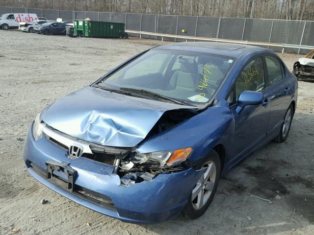 2HGFA16878H536706 - 2008 HONDA CIVIC EX BLUE photo 2