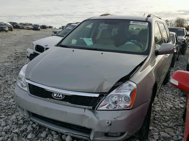 KNDMH4C7XC6466224 - 2012 KIA SEDONA EX CREAM photo 2