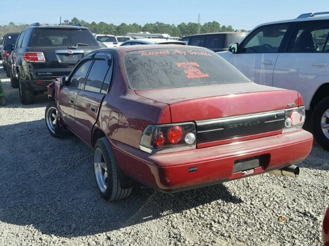 1NXBA02E5TZ360145 - 1996 TOYOTA COROLLA MAROON photo 3