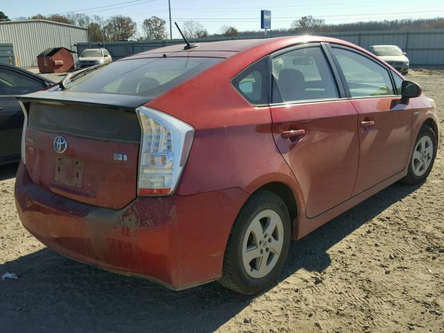 JTDKN3DU7B1470595 - 2011 TOYOTA PRIUS RED photo 4