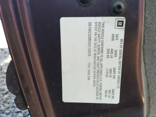 2G1WL52M5V9115973 - 1997 CHEVROLET LUMINA BAS 紫色 照片 10