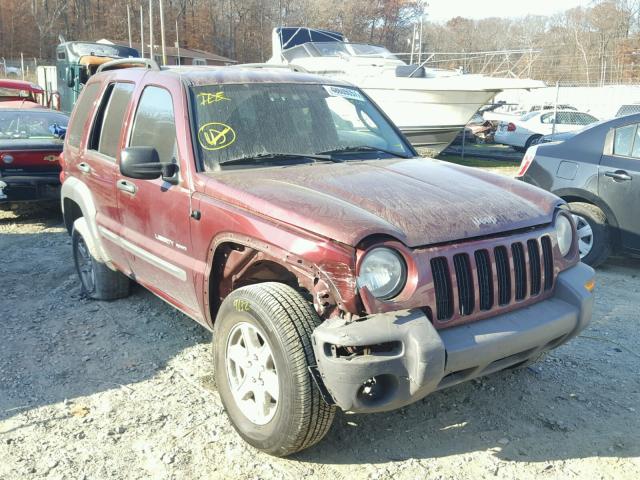 1J4GL48K73W700967 - 2003 JEEP LIBERTY SP BURGUNDY photo 1