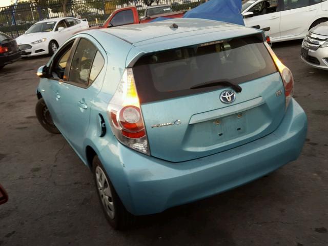 JTDKDTB32E1059543 - 2014 TOYOTA PRIUS C BLUE photo 3