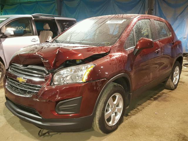 3GNCJNSBXGL218182 - 2016 CHEVROLET TRAX LS MAROON photo 2