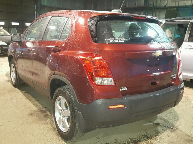 3GNCJNSBXGL218182 - 2016 CHEVROLET TRAX LS MAROON photo 3