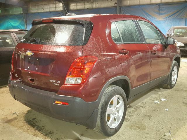 3GNCJNSBXGL218182 - 2016 CHEVROLET TRAX LS MAROON photo 4