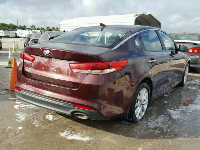 5XXGT4L31GG003789 - 2016 KIA OPTIMA LX PURPLE photo 4