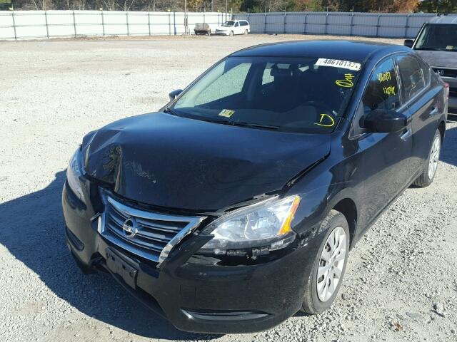 3N1AB7APXEY217865 - 2014 NISSAN SENTRA S BLACK photo 2