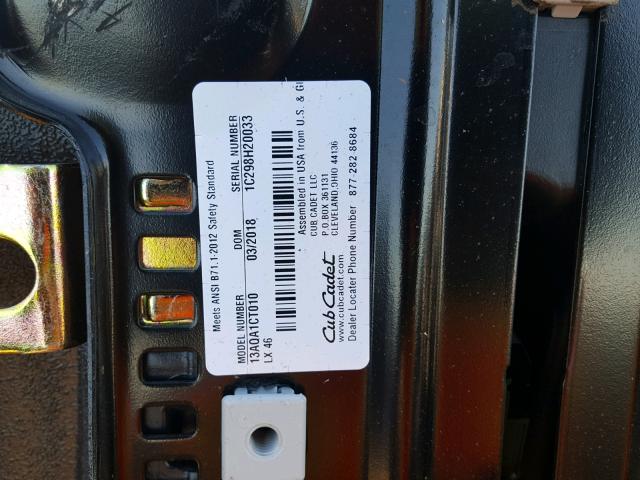 13AQA1CT010 - 2018 MISC MOWERS Amarillo foto 10