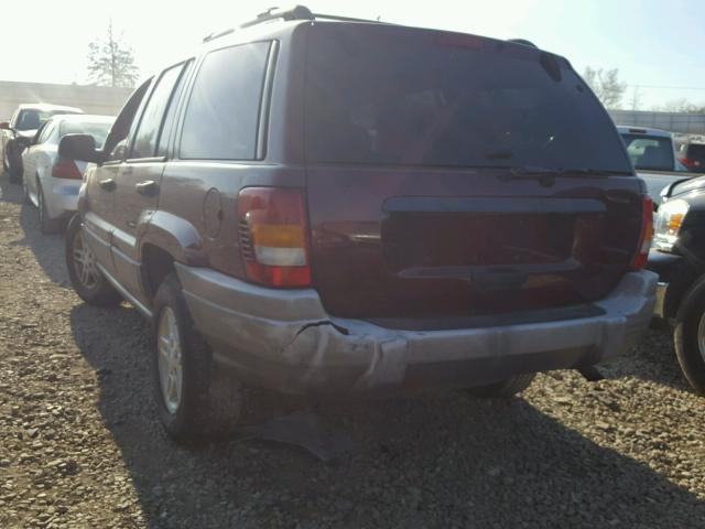 1J4GX48S22C264940 - 2002 JEEP GRAND CHER MAROON photo 3