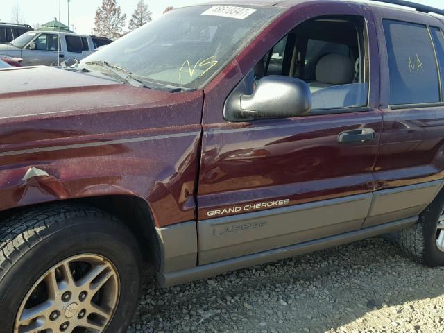 1J4GX48S22C264940 - 2002 JEEP GRAND CHER MAROON photo 9