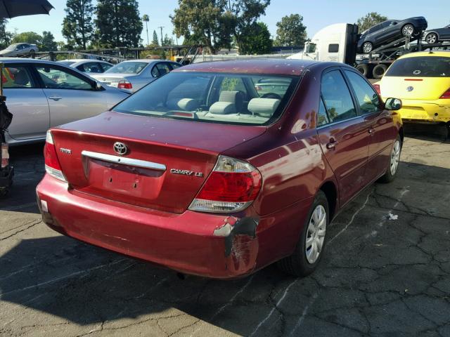 4T1BE32KX5U086276 - 2005 TOYOTA CAMRY LE RED photo 4