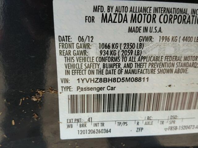 1YVHZ8BH8D5M08811 - 2013 MAZDA 6 SPORT GRAY photo 10