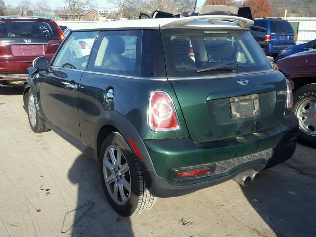 WMWSV3C57DT390602 - 2013 MINI COOPER S GREEN photo 3