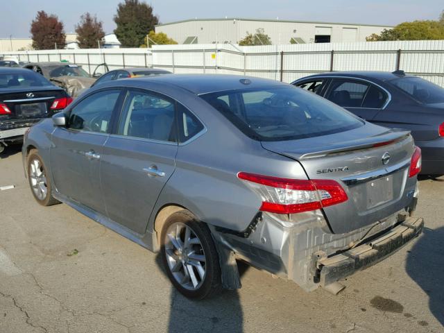 3N1AB7AP5EL641371 - 2014 NISSAN SENTRA S GRAY photo 3