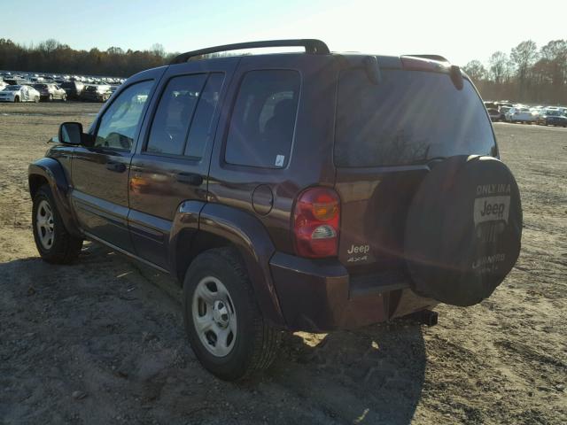 1J4GL58K54W295117 - 2004 JEEP LIBERTY LI MAROON photo 3