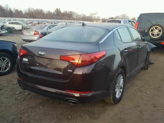 5XXGM4A79DG104996 - 2013 KIA OPTIMA LX MAROON photo 4