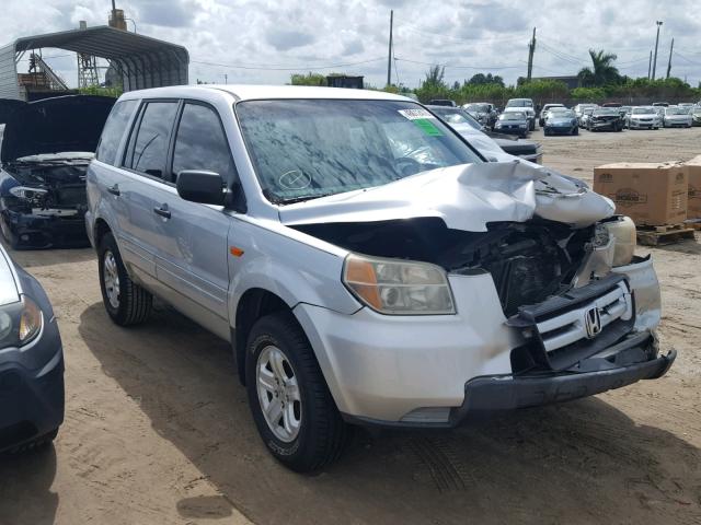 5FNYF28117B044126 - 2007 HONDA PILOT LX SILVER photo 1