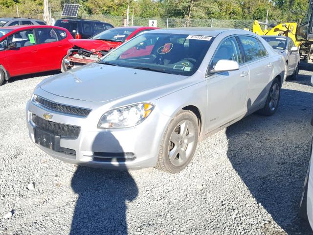 1G1ZH57B594156392 - 2009 CHEVROLET MALIBU 1LT SILVER photo 2