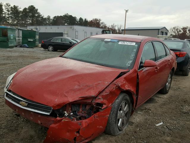 2G1WT58K289228788 - 2008 CHEVROLET IMPALA LT RED photo 2