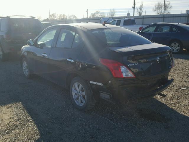 3N1CN7AP4CL877006 - 2012 NISSAN VERSA S BLACK photo 3