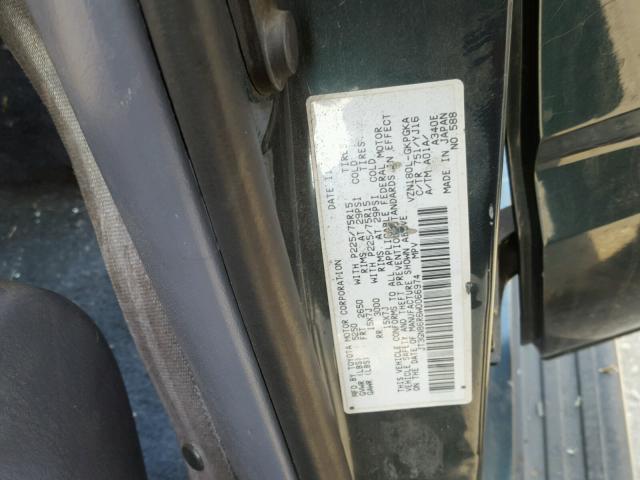 JT3GN86R6W0066974 - 1998 TOYOTA 4RUNNER SR GREEN photo 10