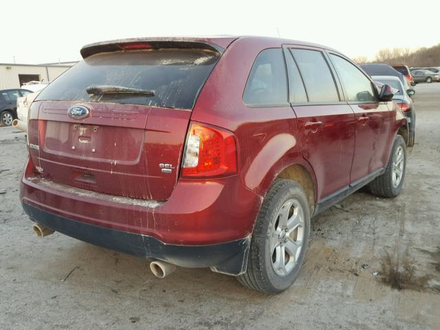 2FMDK4JC6DBE33673 - 2013 FORD EDGE SEL RED photo 4