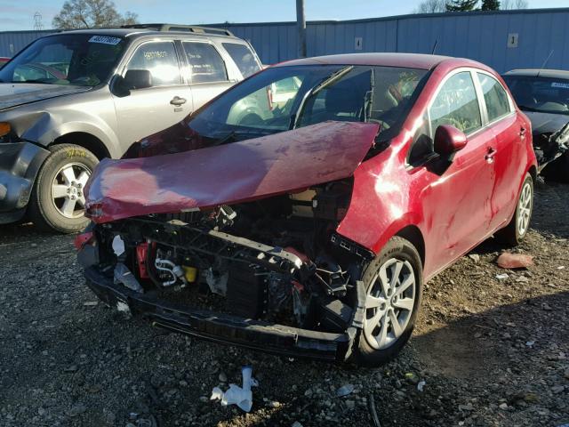 KNADM5A31E6333658 - 2014 KIA RIO LX RED photo 2