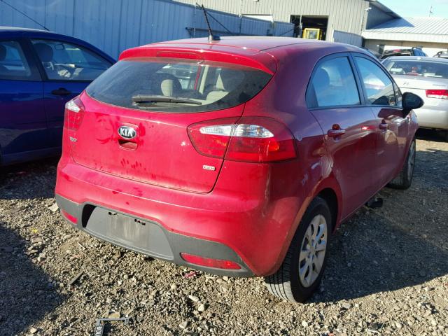 KNADM5A31E6333658 - 2014 KIA RIO LX RED photo 4