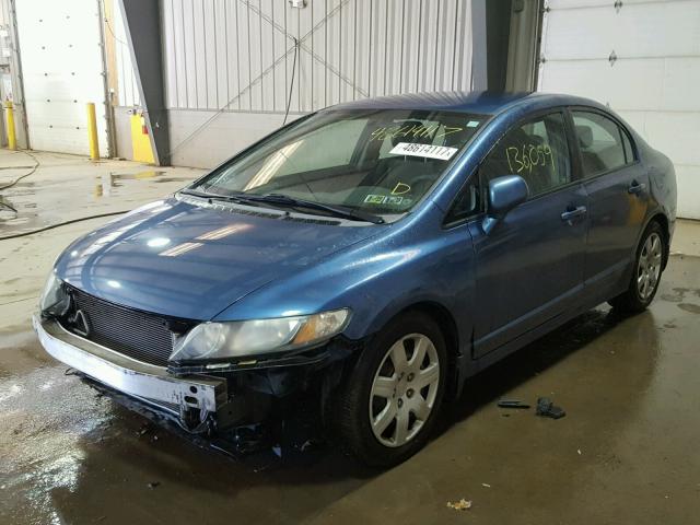 19XFA16599E033440 - 2009 HONDA CIVIC LX BLUE photo 2