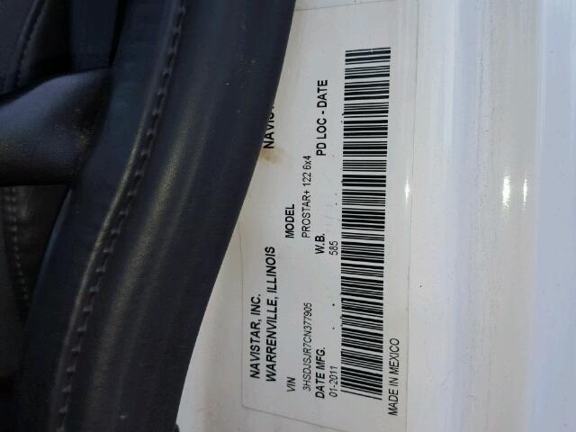 3HSDJSJR7CN377905 - 2012 INTERNATIONAL PROSTAR თეთრი ფოტო 10