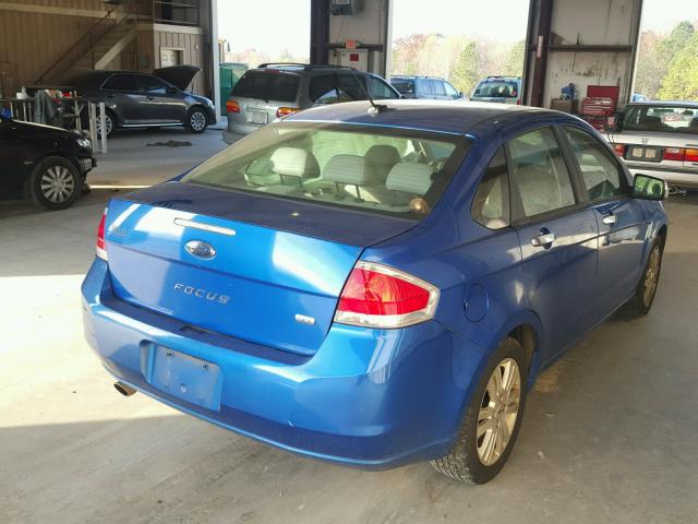 1FAHP3HN2BW169197 - 2011 FORD FOCUS SEL BLUE photo 4